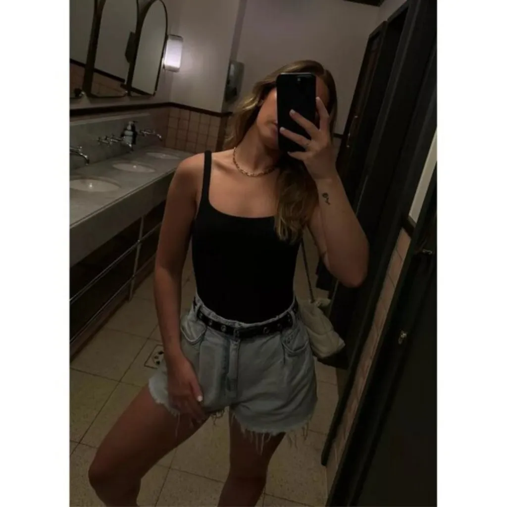 SKIMS Fits Everybody Square Neck Sleeveless Bodysuit in Onyx Black Size 2X - Image 9