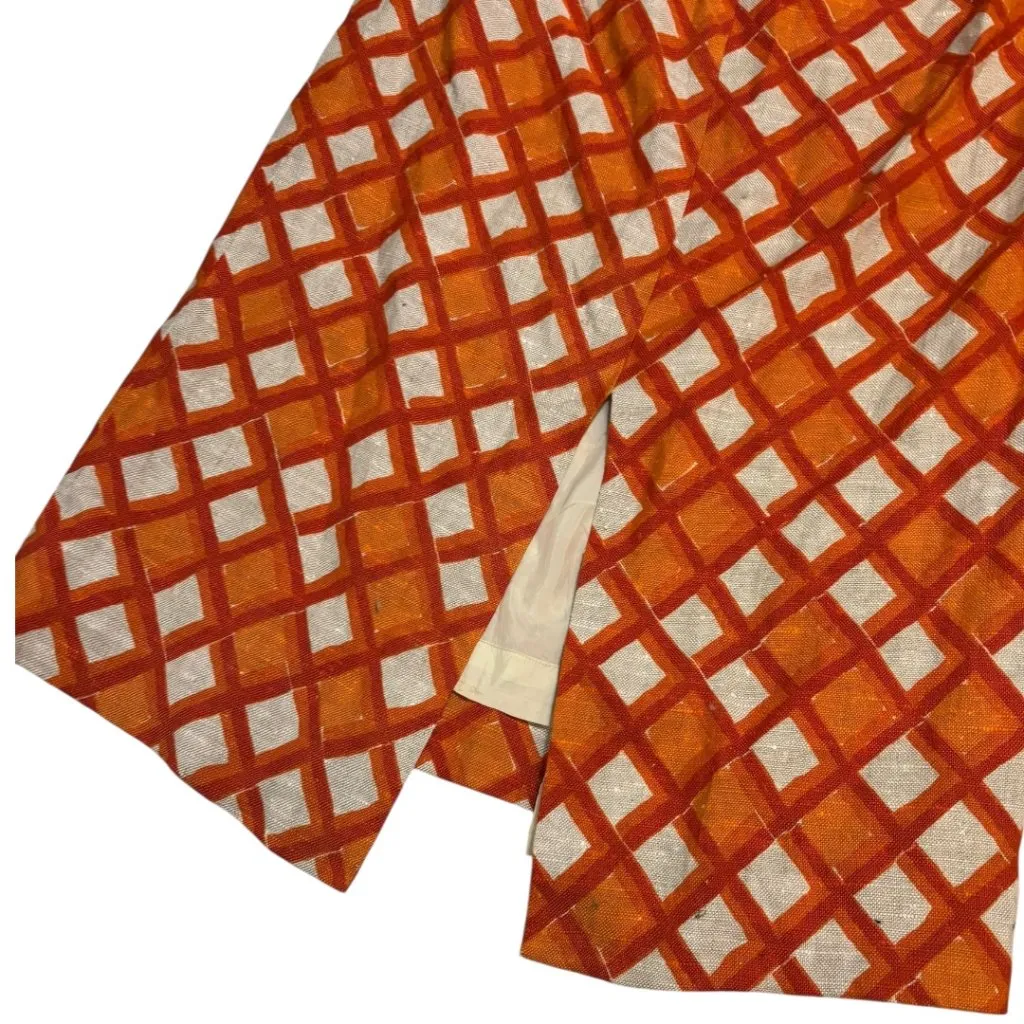 Vintage Handmade Open Back Orange Midcentury Modern Halter Dress - Image 4