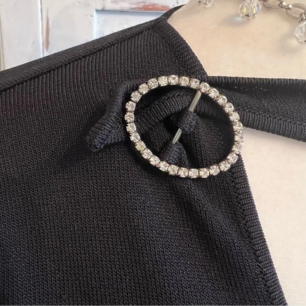 Vintage Belldini Black Cutout Ring Detail Top Long Sleeve Y2K Hong Kong Sz S - Image 7