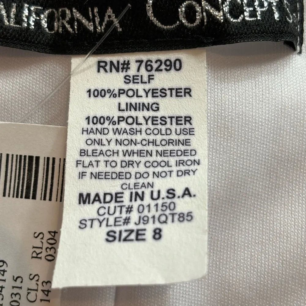 DEADSTOCK y2k white maxi cowl neck sequin dress sheet truffle sleeve glam size 8 - Image 10