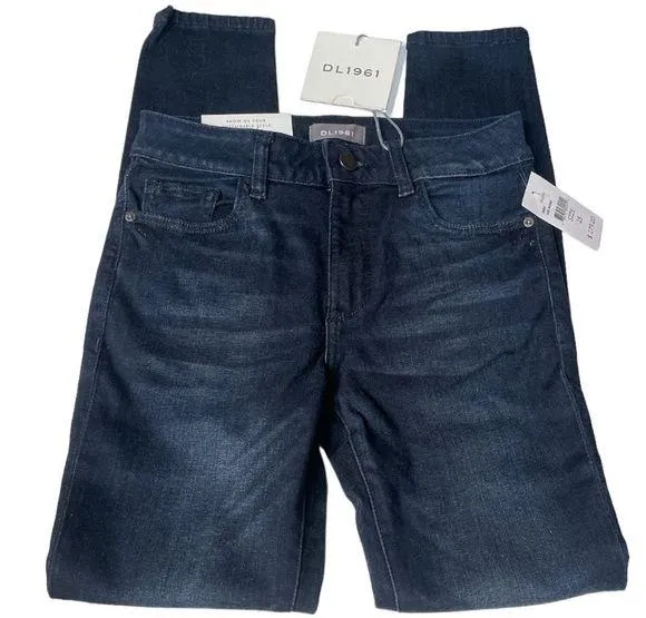 DL1961 Florence Ankle Mid Rise Instasculpt Skinny Jeans Dark Blue Size 25 - Image 1