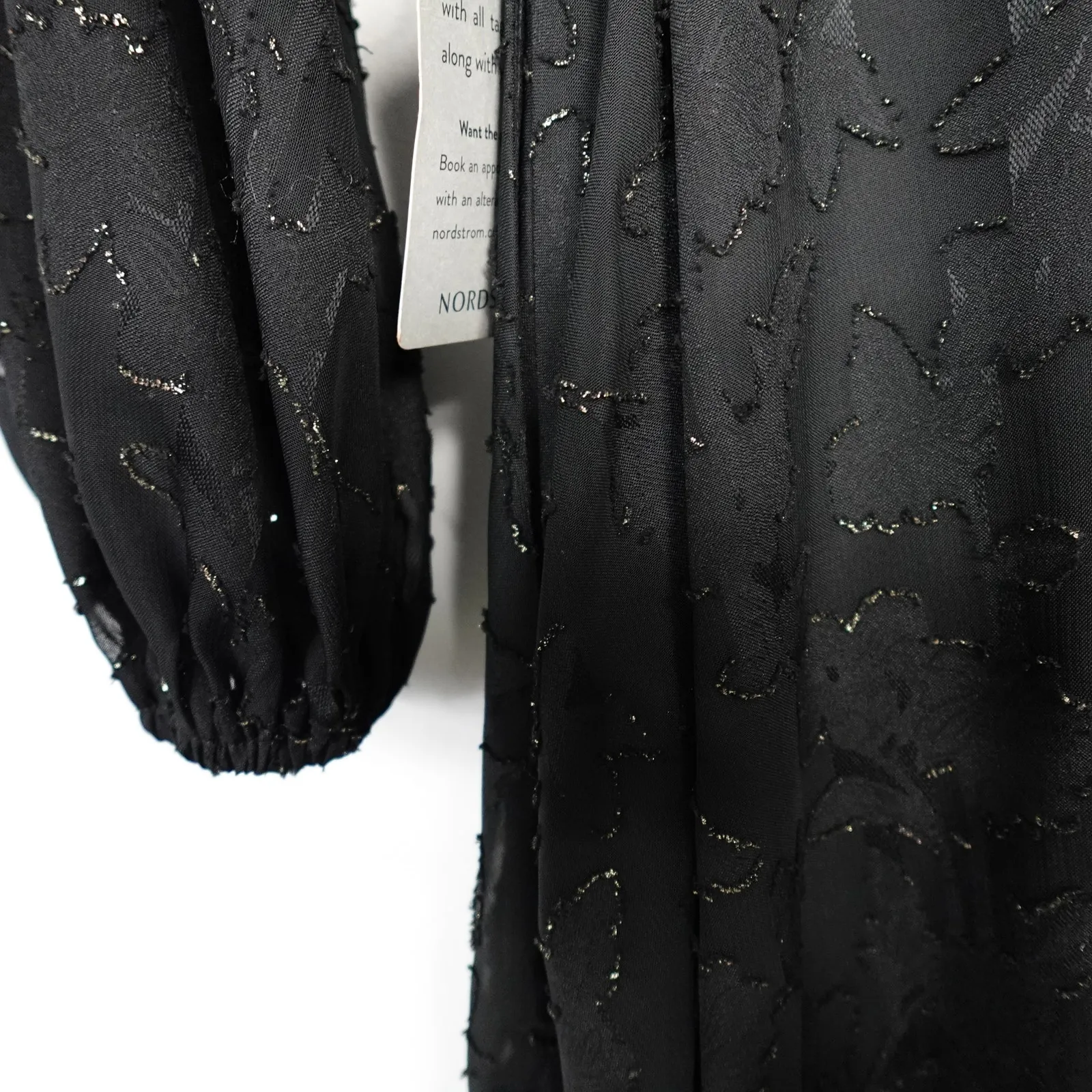 Eliza J Long Sleeve Burnout Chiffon Faux Wrap Midi Dress - Image 10