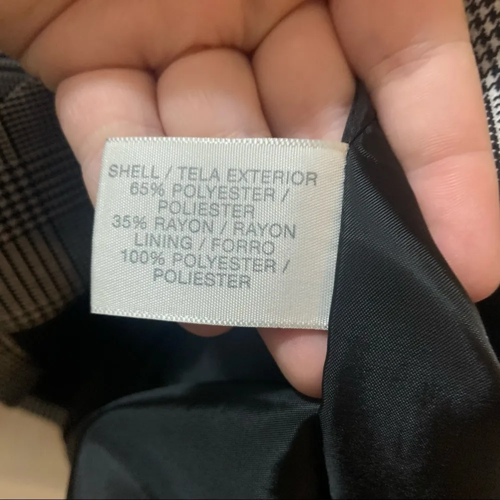 Worthington  Grey/Black Plaid Button Front Blazer - Image 7