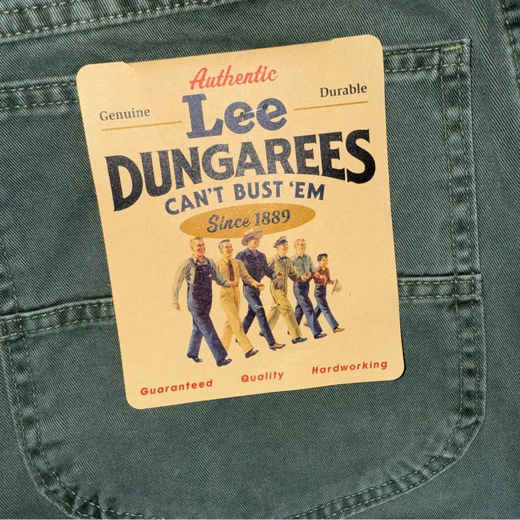 NEW Lee Dungarees Womens Army Green Cargo wide‎ leg Jeans size 13 Cabincore - Image 3