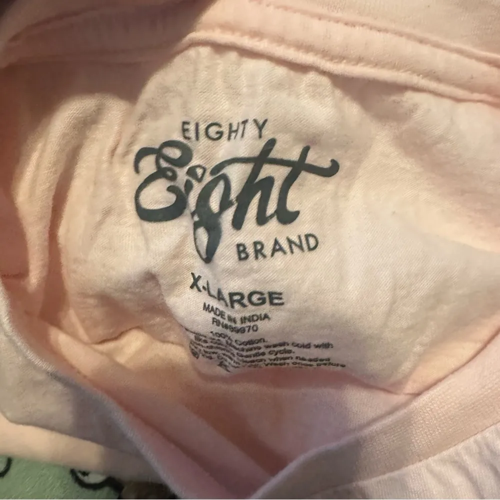 Women’s Pink Embroidered Skull Soft Graphic T-Shirt Eighty Eight XL Casual - Image 6