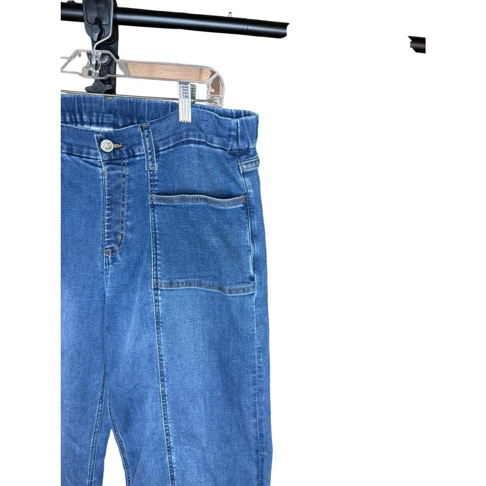 Denim & Co. Stretch Wide Leg Jeans with Seam Detail Medium Wash 14 Reg. - Image 6