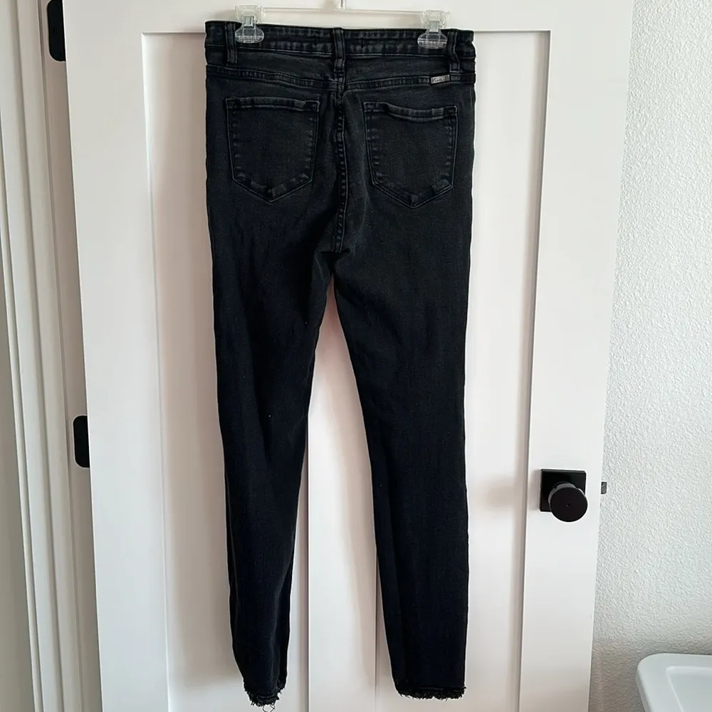 KanCan Women's 28 Washed Black Skinny Jeans Distressed Stretch Denim Grunge Emo - Image 7