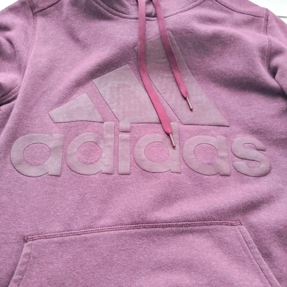 Adidas Monochromatic Badge Of Sport Maroon Hoodie S - Image 3