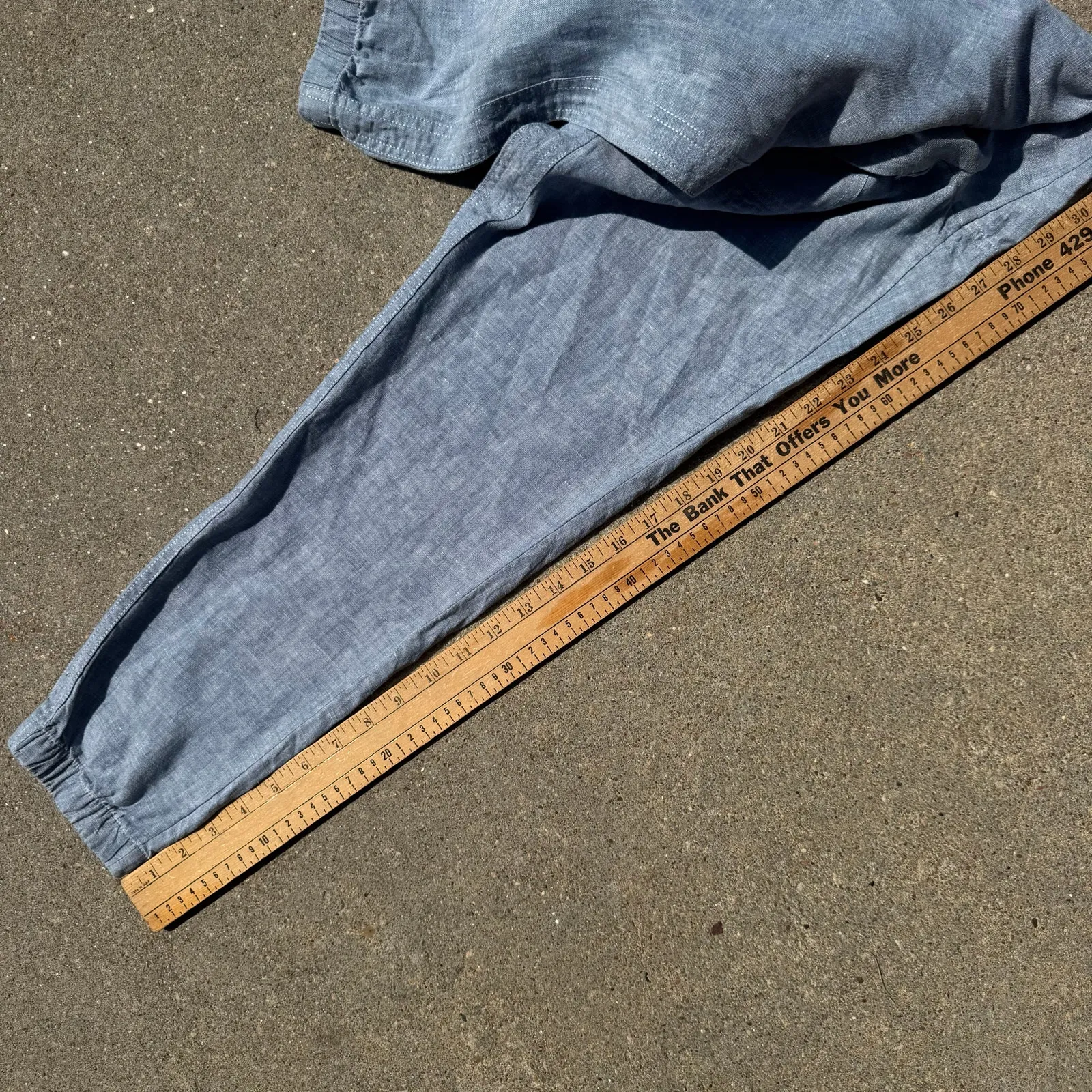 Athleta 530642 Cabo Linen Jogger Chambray Blue Pull On Drawstring Pants Size 4 - Image 7