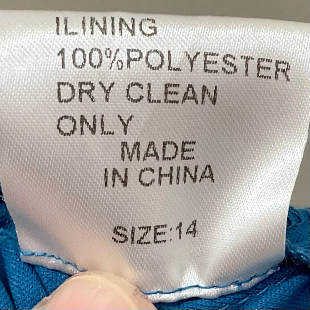 Tadashi Collection Turquoise Gown V Neck Pleated Knot Taffeta Dress Formal Sz 14 Blue - Image 5