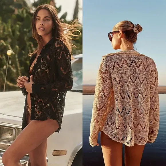 Free People Until Sundown Shirt in Black Size XS NWOT $98 - Image 2