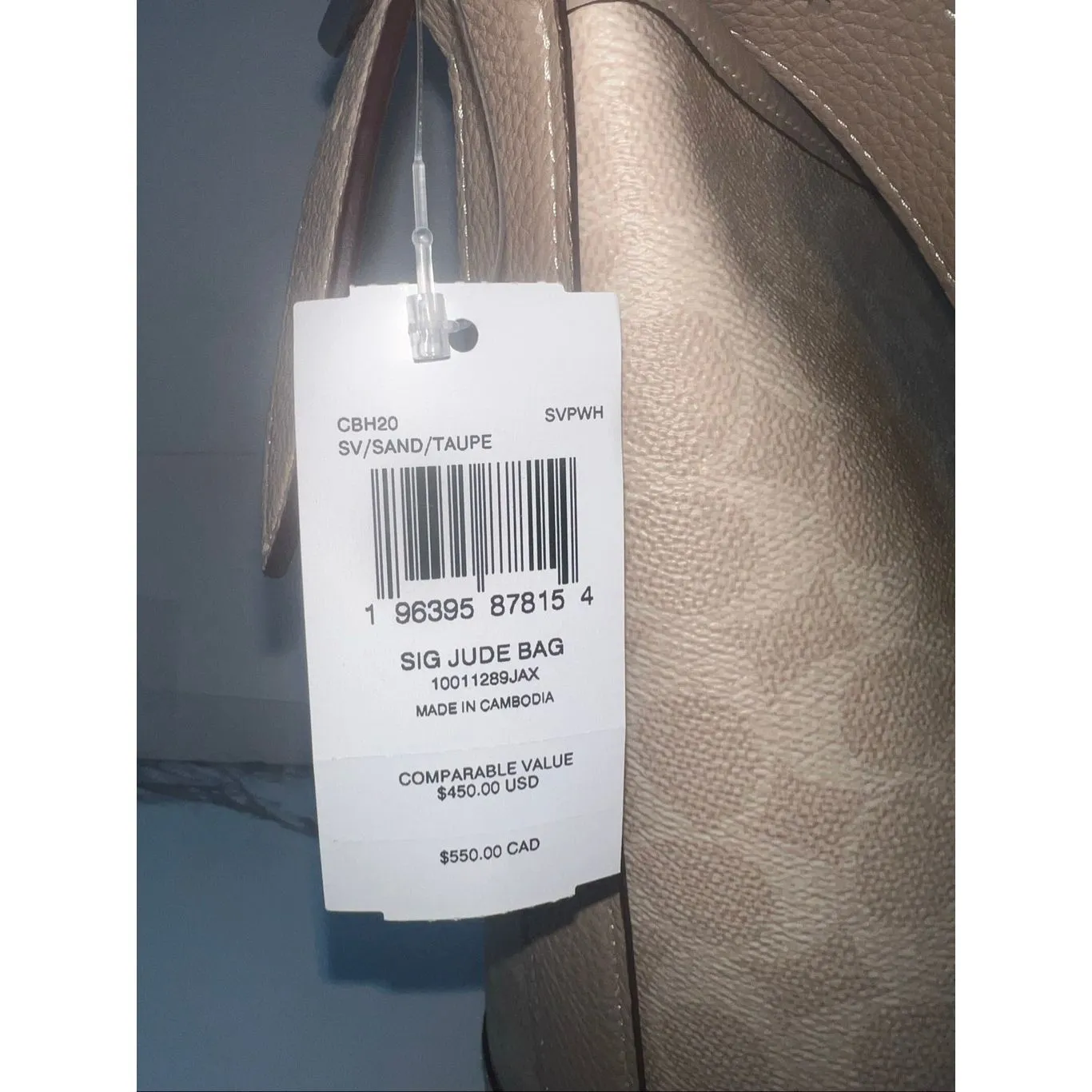 🔥NWT! Coach Jude Duffle Handbag in Signature Canvas Sand/Taupe Msrp:$450.00 - Image 11