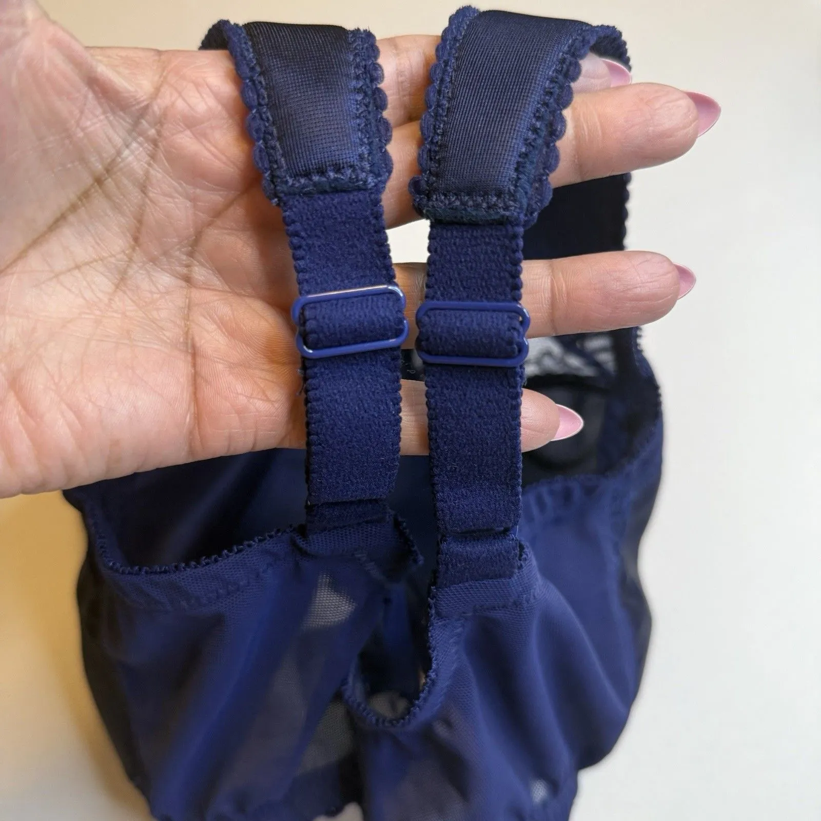 Glamorise Navy Magic Lift Support Wireless Back Bra Comfort Padded Straps 36J Size undefined - Image 8