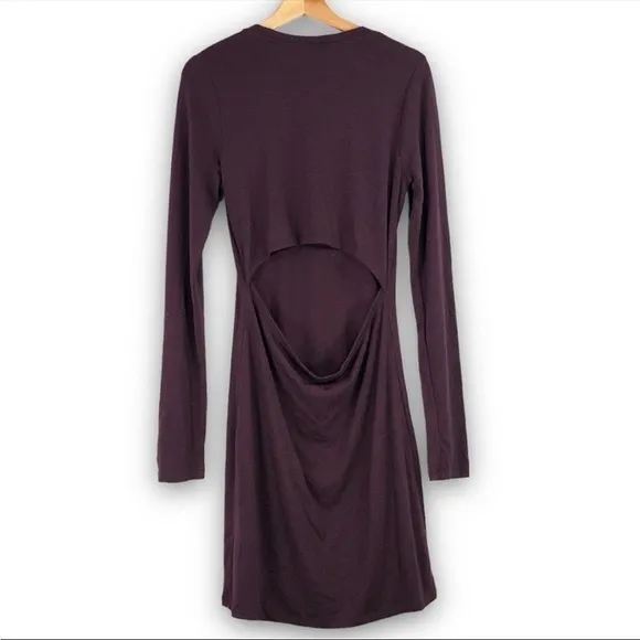 Aritzia, Wilfred Free - Deep Purple Long Sleeve Shirt Dress w/ Open Back - L - Image 2