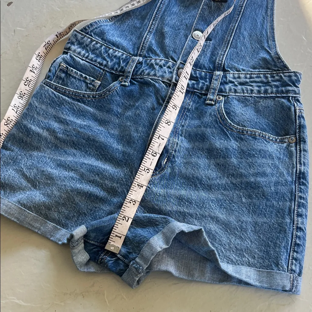 American Eagle Outfitters Blue Denim Mom Shortall Romper Size 4 - Image 7
