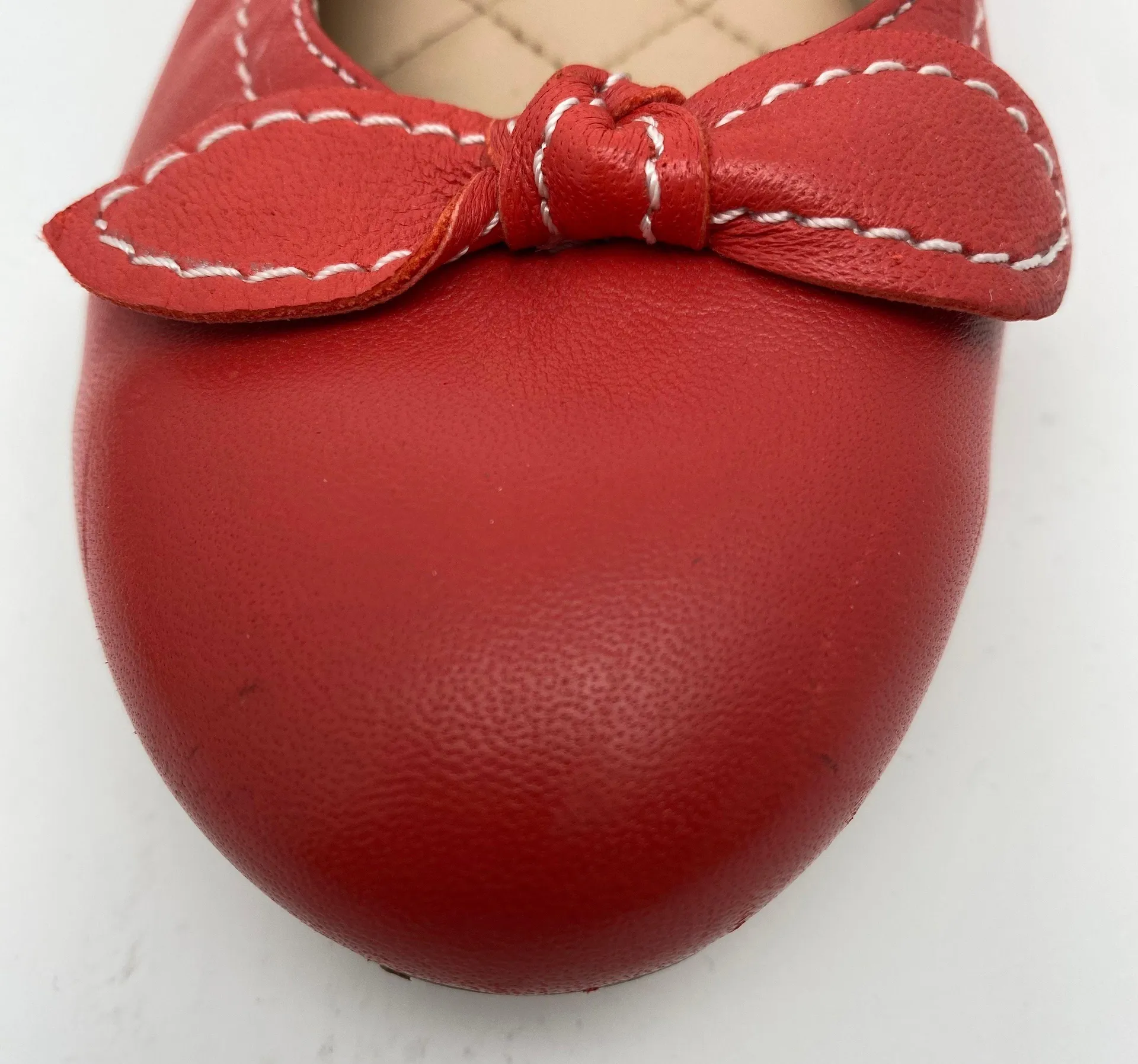 Lands'End  Size 7 Leather Ballet Shoe Orange - Image 11