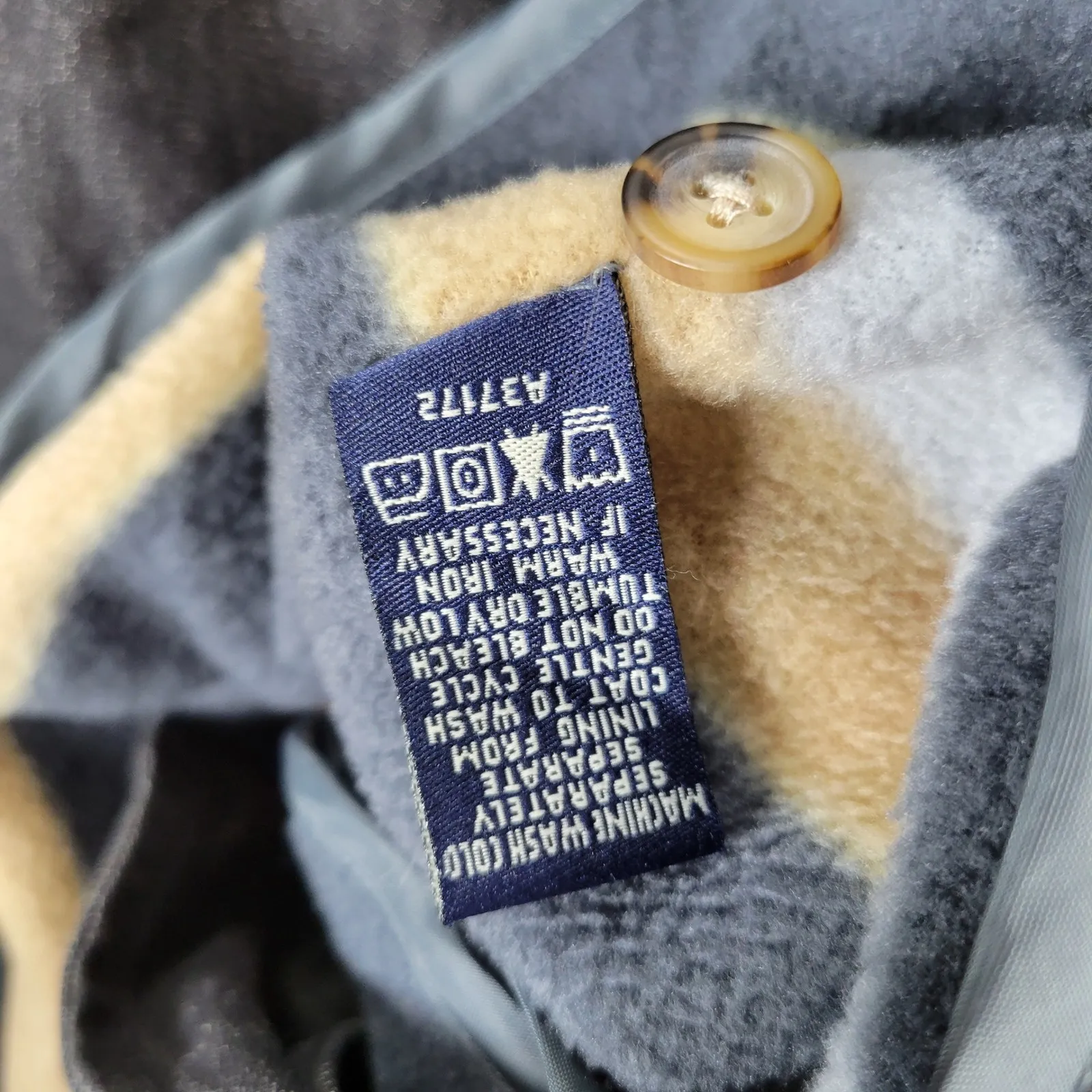 Denim & Co Hooded Denim Duffle Coat Size Med Black Blanket Lined Toggle Button - Image 11