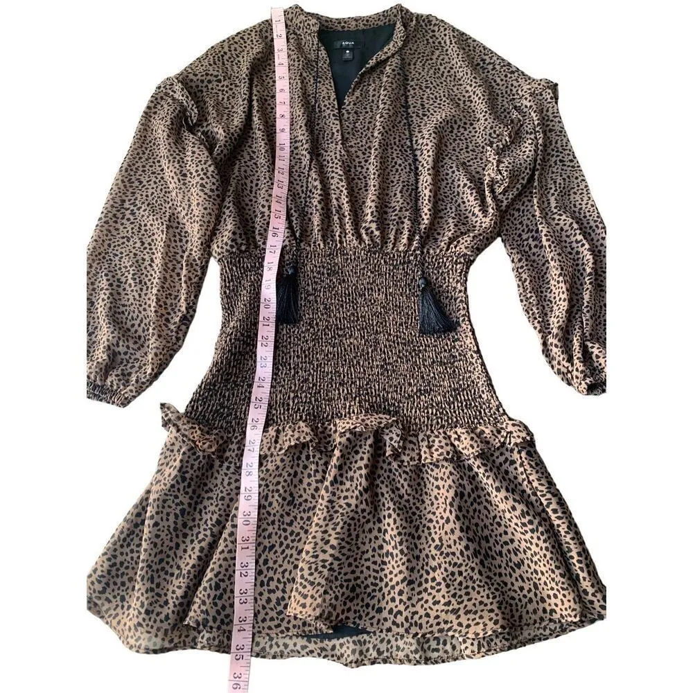 AQUA Animal Print Ruffled Mini Dress - Image 8