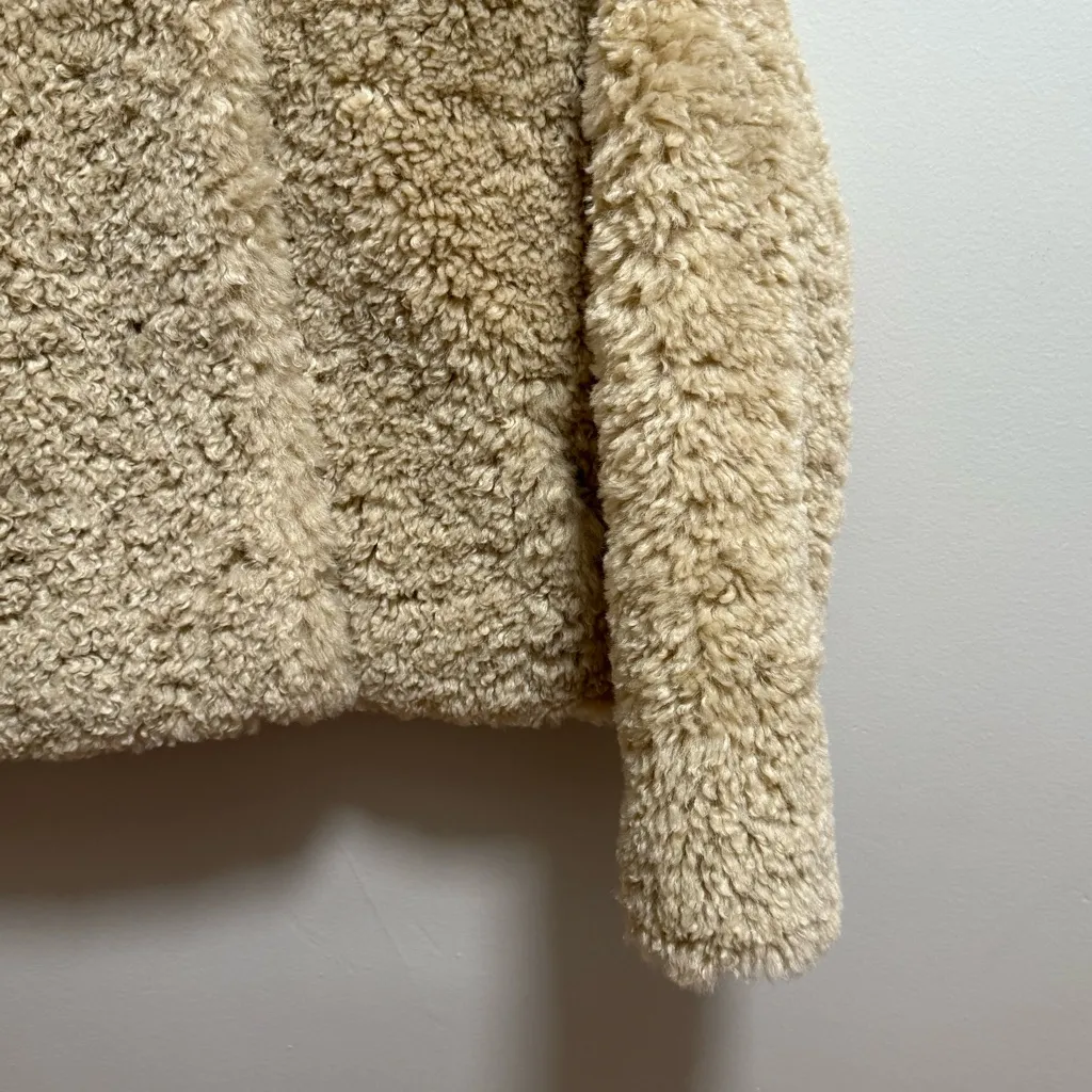 Rag & Bone Sabrina faux fur coat cropped shearling jacket beige glam winter cute - Image 8