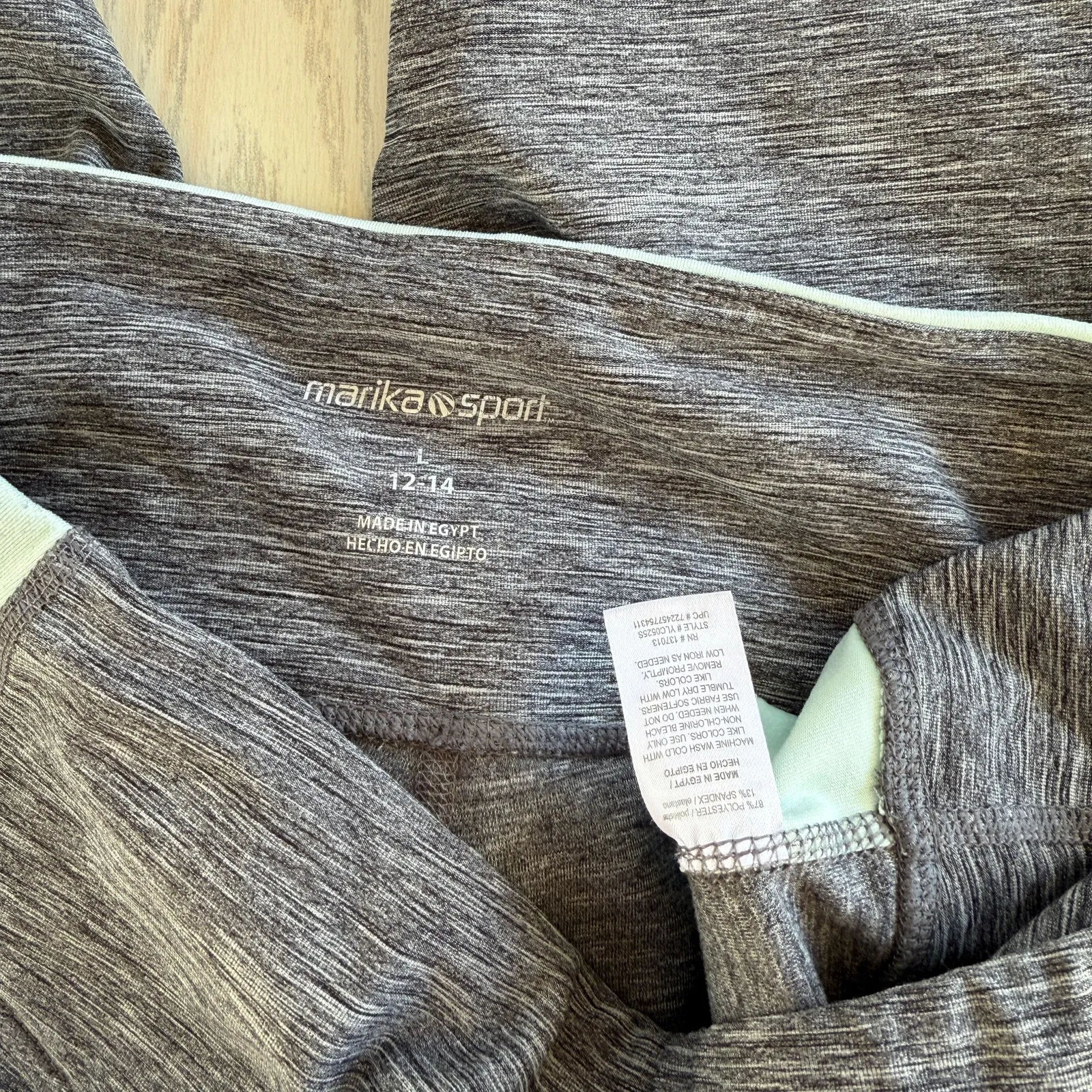 Marika Women’s Active Leggings – Size L (12-14) Gray/Aqua Yoga Pants - Image 3
