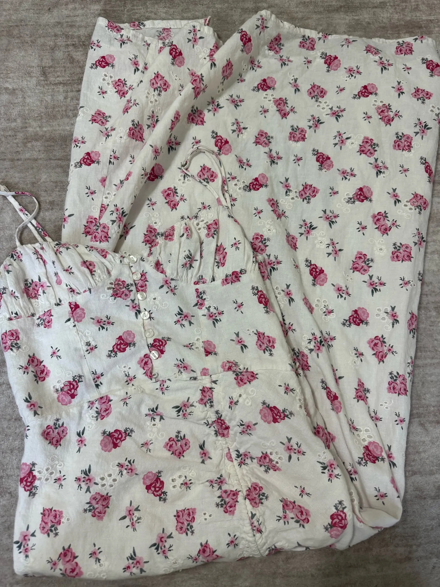 Zara Linen blend floral midi dress size medium  - Image 3