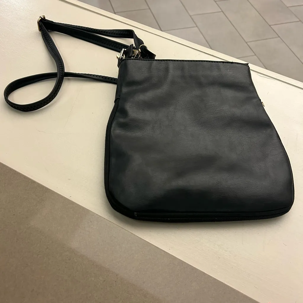 Crossbody Bag Black with Gold Accents - Image 6