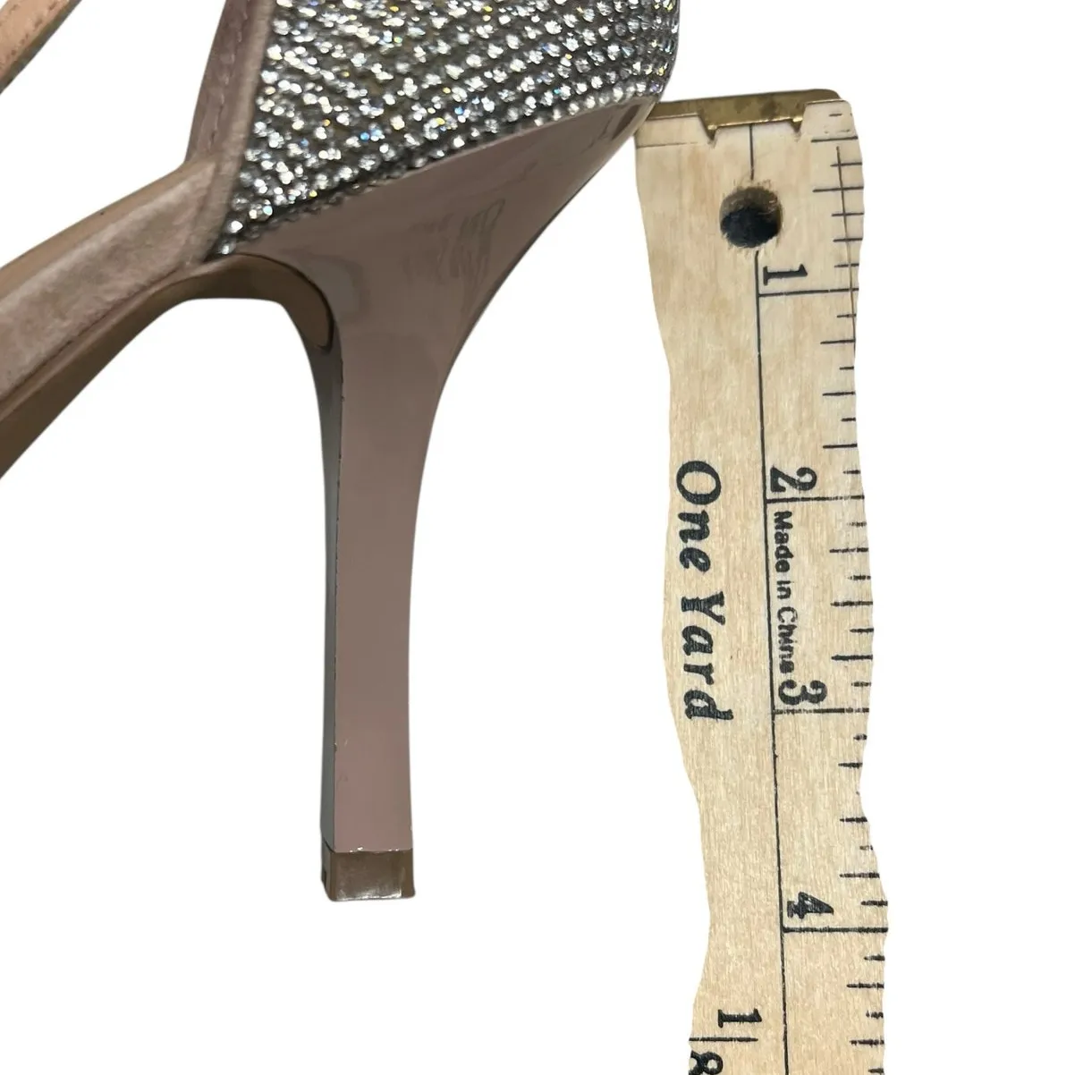 Chelsea & Violet High Heel Sandal 9.5 Silver Rhinestone Evening Prom Formal Gala - Image 7