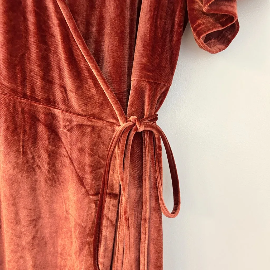 Baltic Born Katelyn Velvet Maxi Wrap Dress in Cinnamon Burnt Orange Size 2X NWOT - Image 6