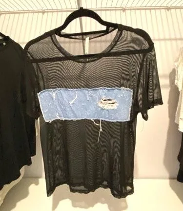 Mesh and Denim Top - Image 2