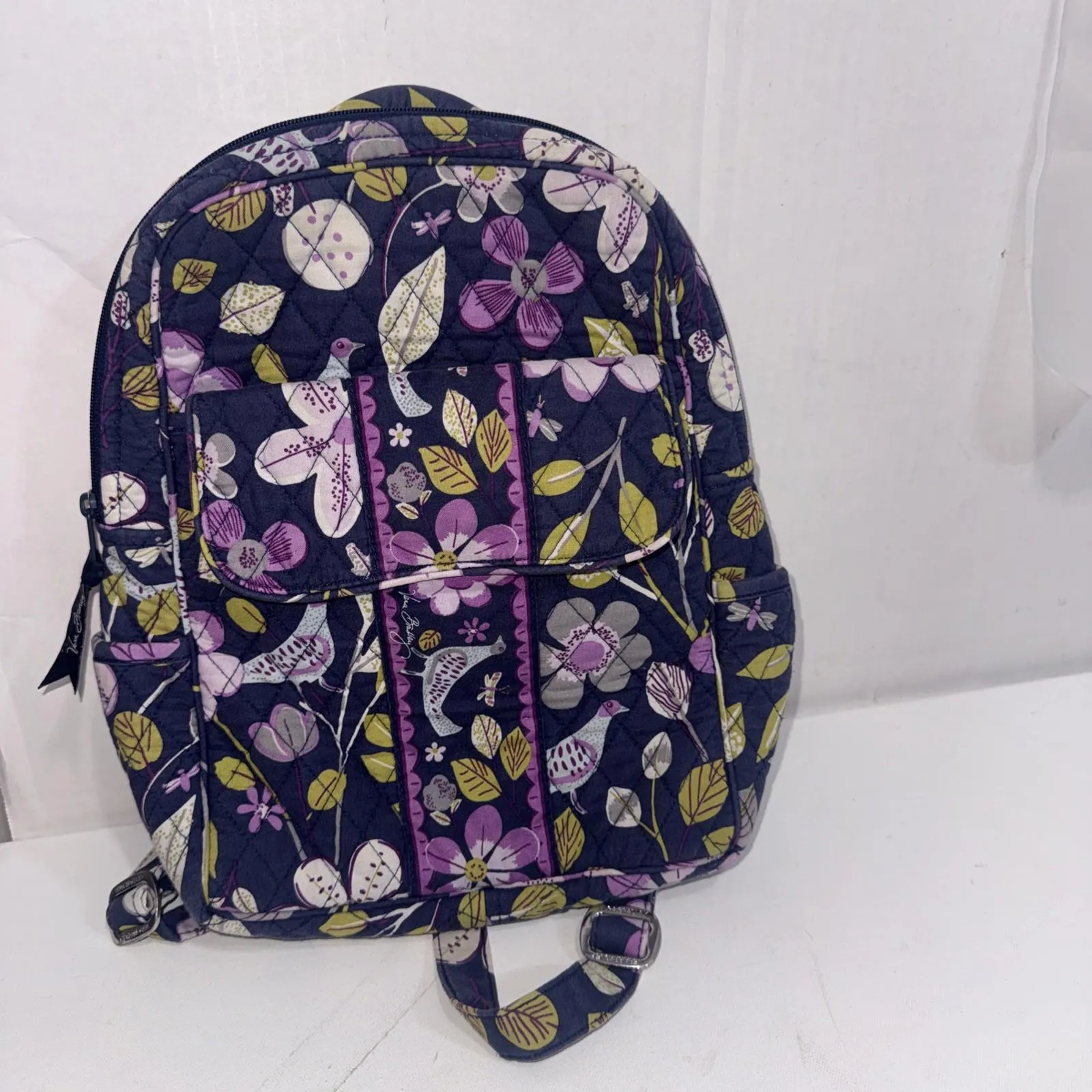 Vera Bradley Blu Floral Nightingale Preppy Y2K Quilted Mini Backpack-Style Purse - Image 12