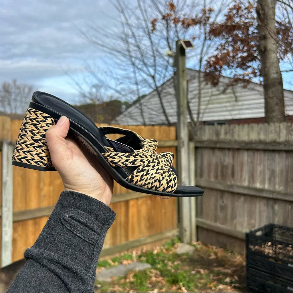 universal Thread Womens Aaliyah Raffia Strappy Knot Sandal Heels Black 8.5 - Image 7