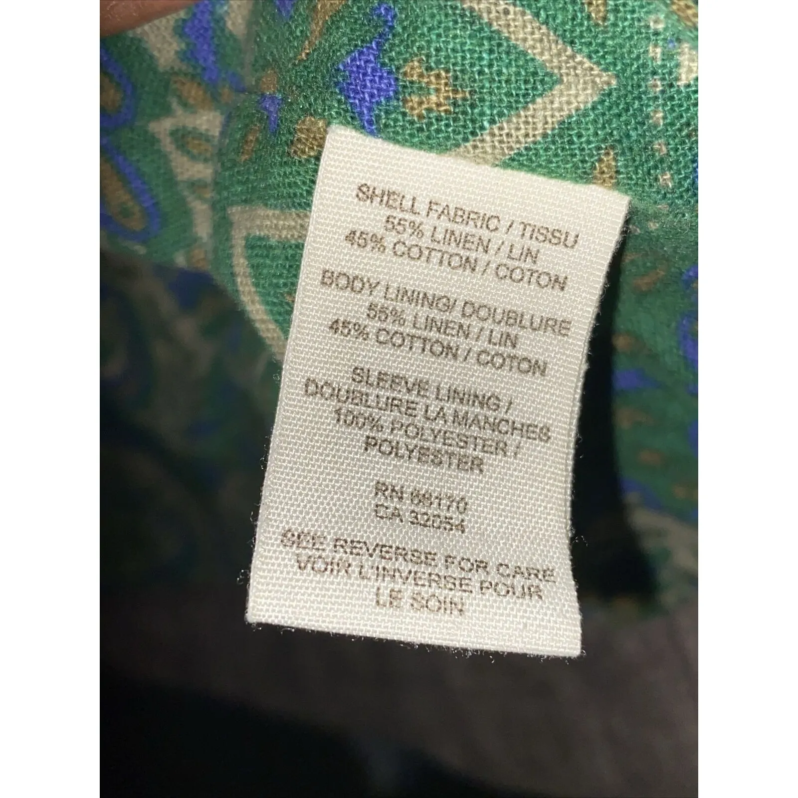 A Free People Womens Brown Linen Blend Balloon 3/4 Sleeves Button Jacket Sz  XS - Image 7