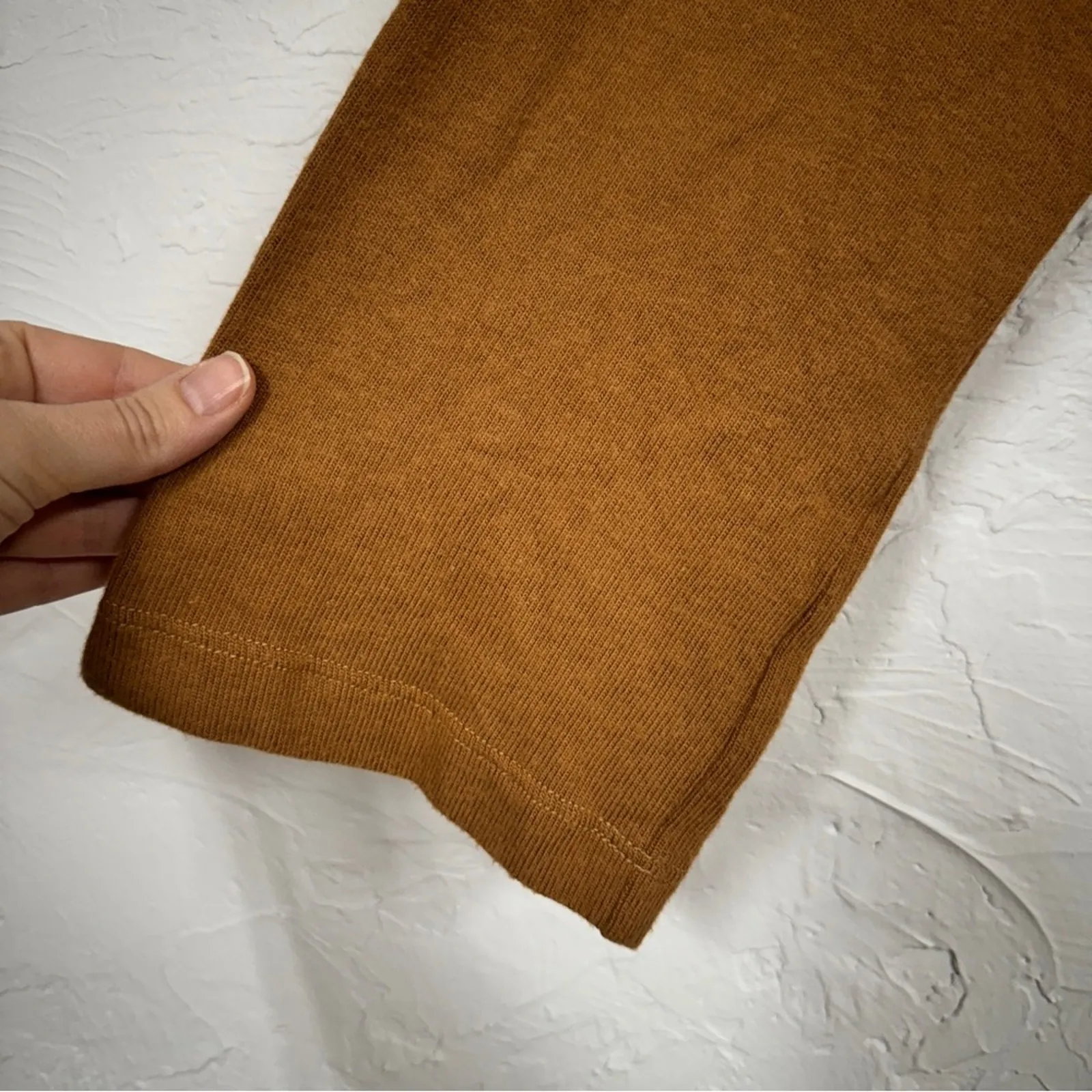 Reformation Brown Organic Cotton Blend V Neck Sweater Women S Bell Sleeve Luxury - Image 2