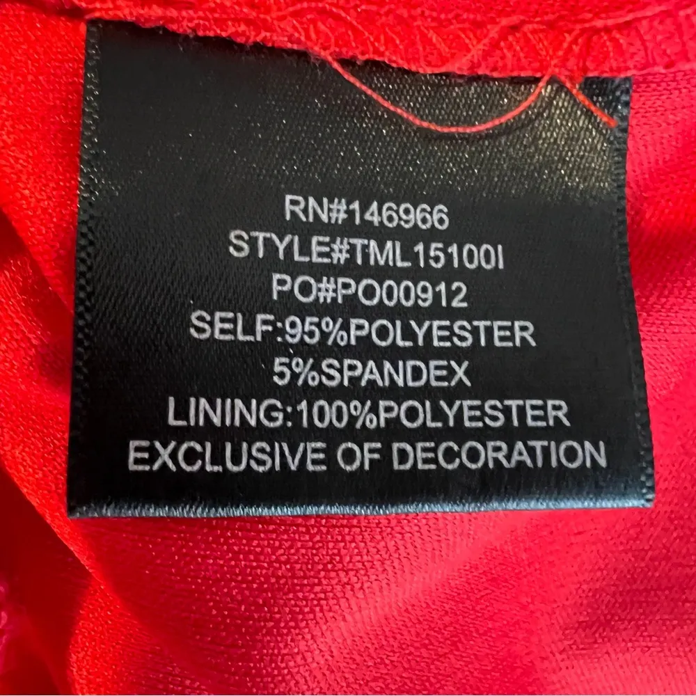 Crystal Dolls Size 5 Red Long Sleeve Sweetheart Neckline Sheath BodyCon Dress - Image 10