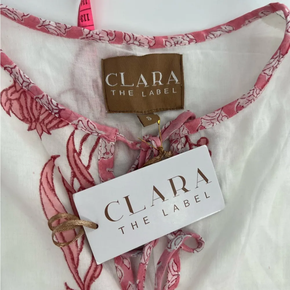 NWT Clara the label block print midi dress pink white sz S Tuckernuck - Image 3