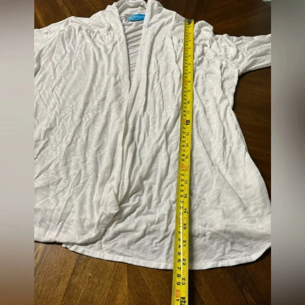 Fresh Produce White Lightweight Slub Open Front Cardigan Size Medium - Image 5