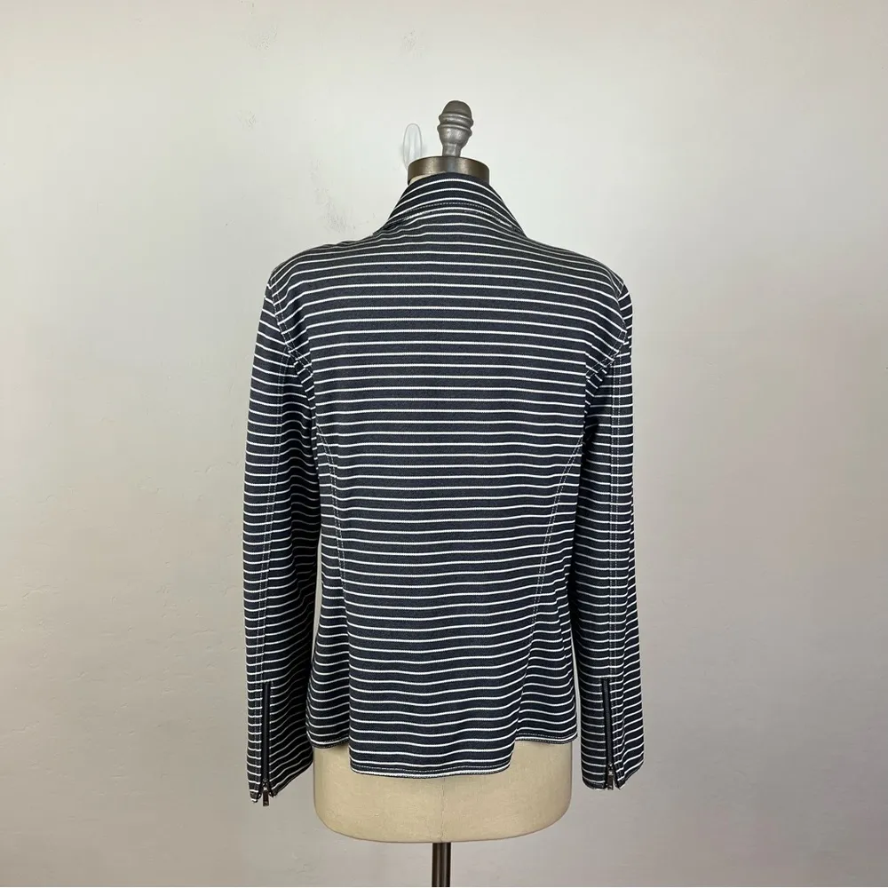 Lafayette 148 New York Julius Striped Denim Twill Jacket In Indigo - Image 6