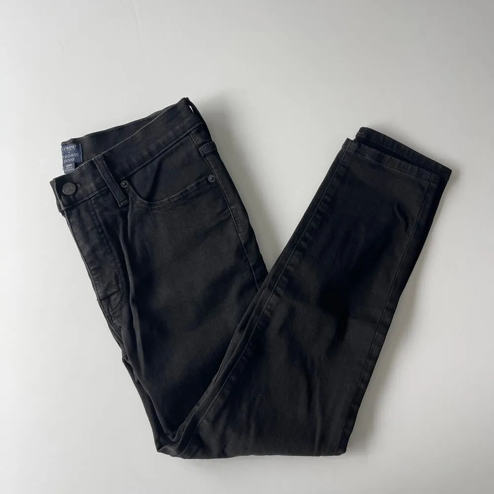 J.Crew Factory Petite 9" Mid Rise Black Skinny Jean signature stretch Black 28P - Image 3