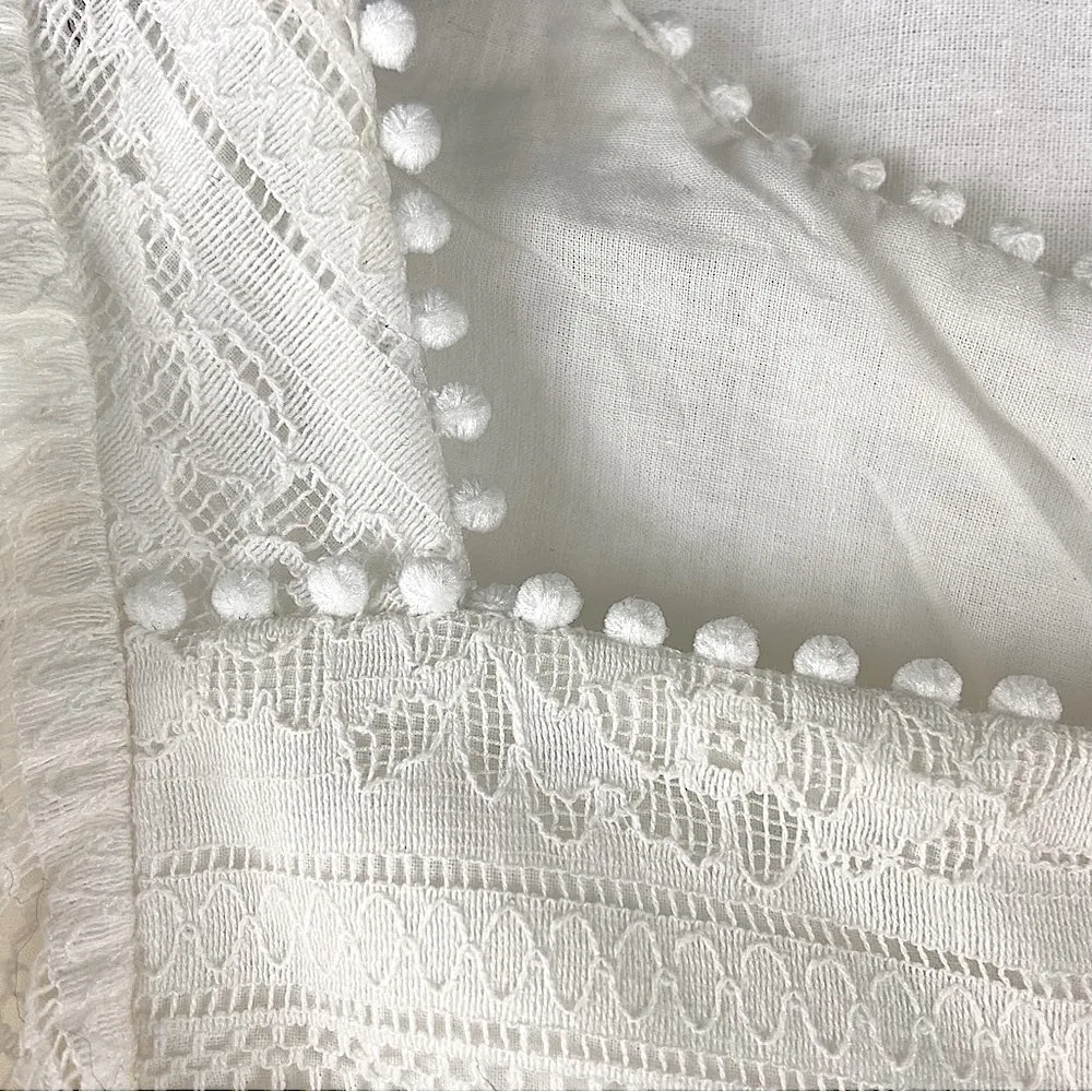 Sabina Musayev Libi Dress Ivory Lace Overlay Flutter Sleeve Ruffle Hem Fairycore Size M - Image 12