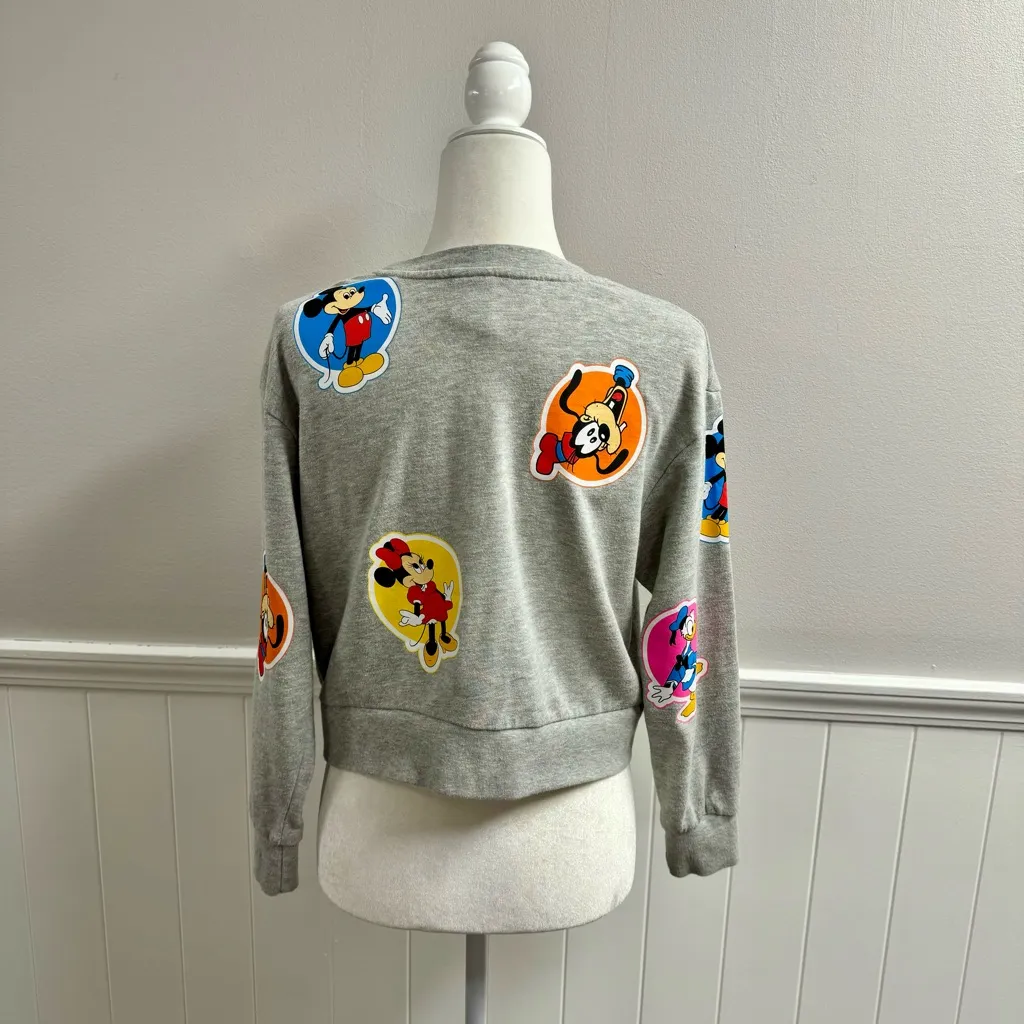 Disney Vault Collection 50th Anniversary Stickers Crewneck Shirt Grey Gray S - Image 12