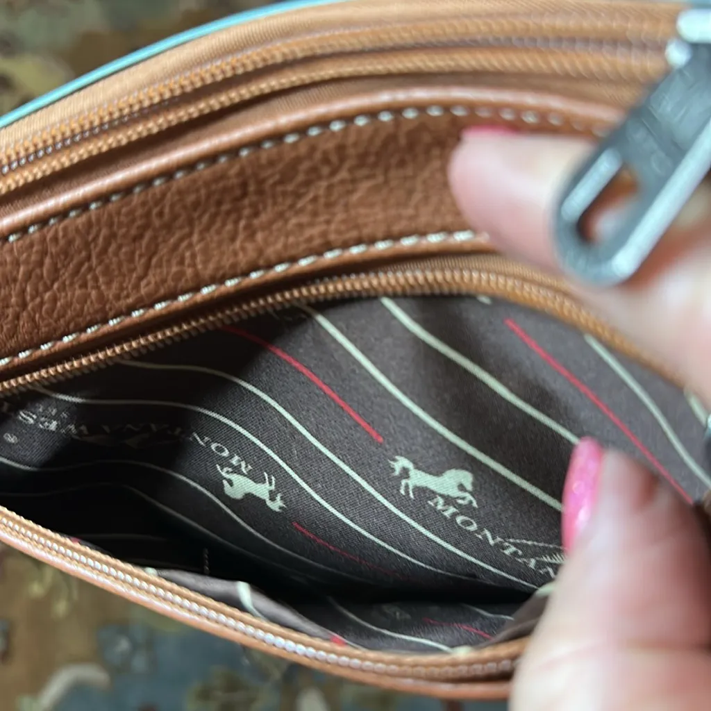 Montana West Brown & Turquoise Crossbody or Wristlet New W/ Tags in Bag - Image 6