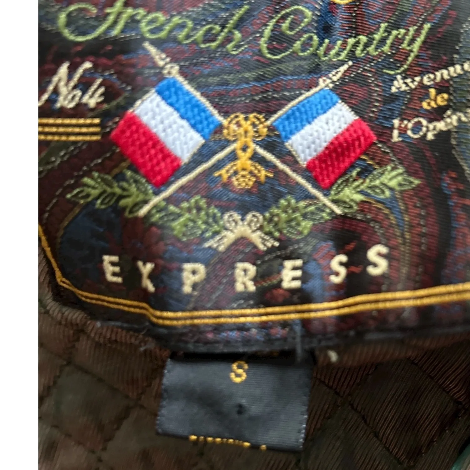 Express French Country Olive Green‎ Hooded Faux Fur Lined Jacket Size S - Image 4