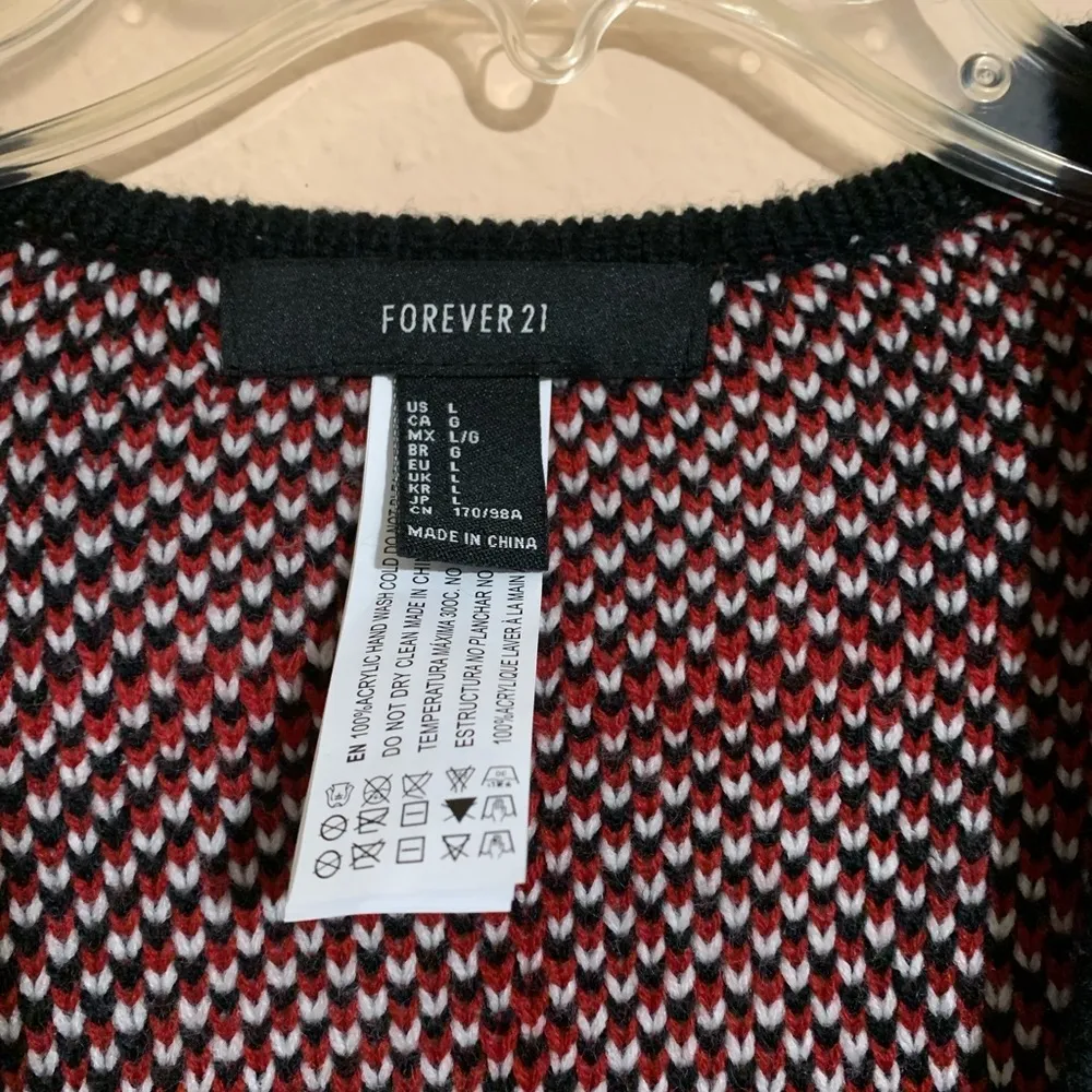 Forever 21 Square/Striped Poncho sz L - Image 2