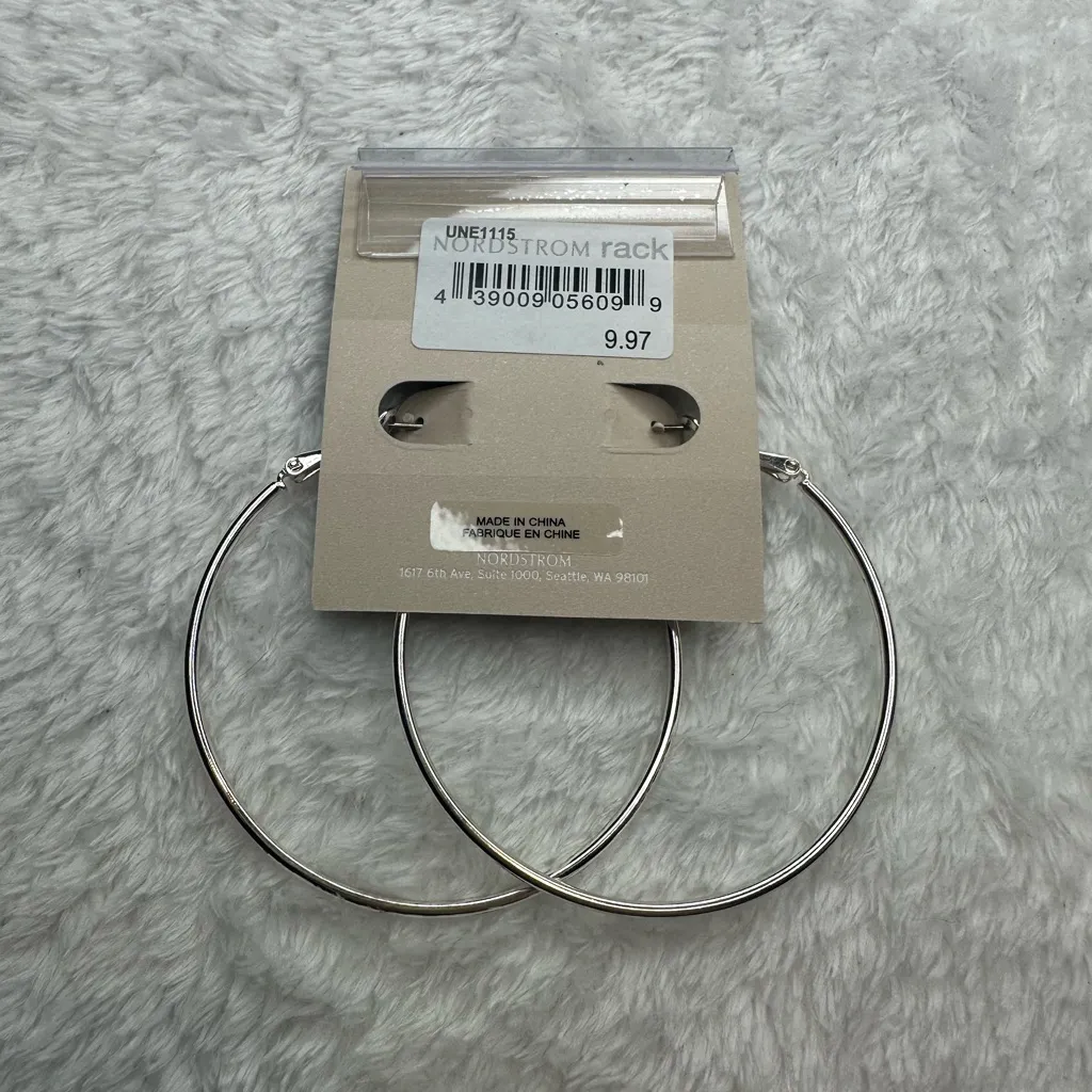 14th & Union Silver Hoop Earrings - Image 2