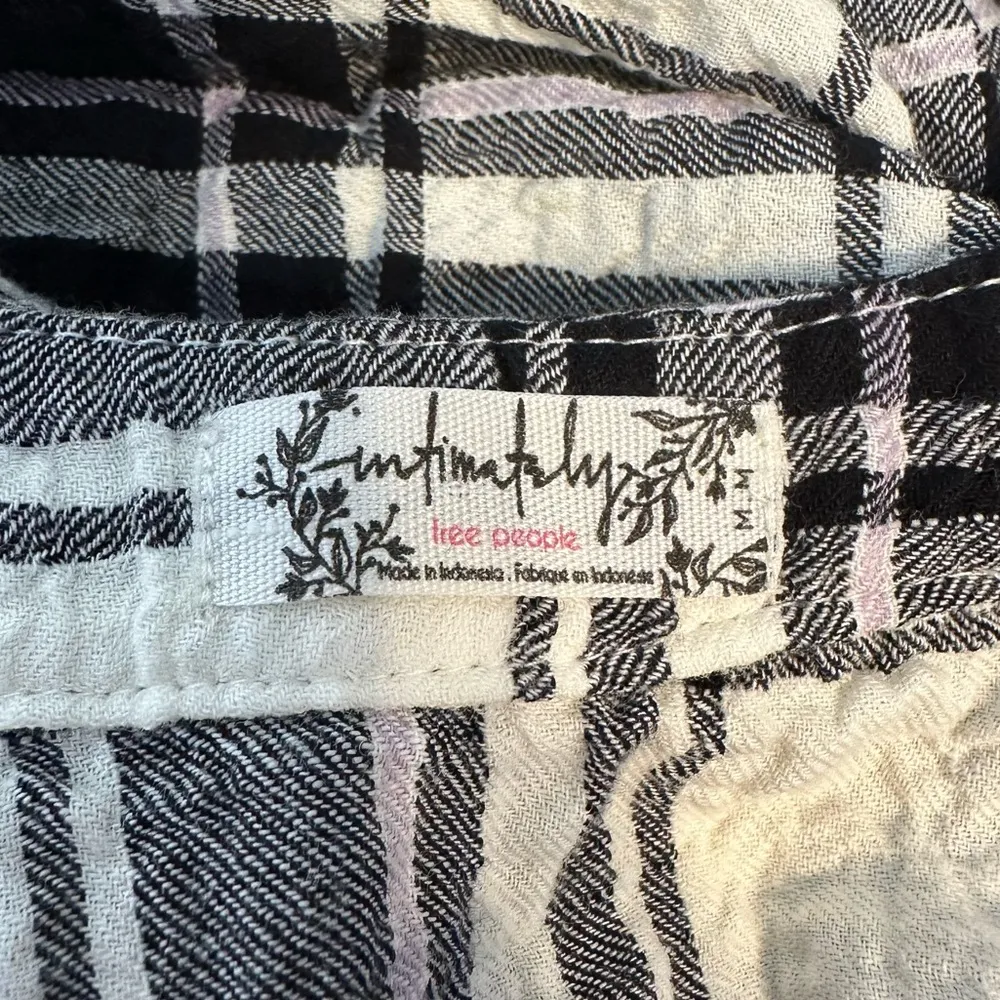Intimately Free People Not Your Boyfriend’s Tunic Black Cream Plaid size Medium - Image 10