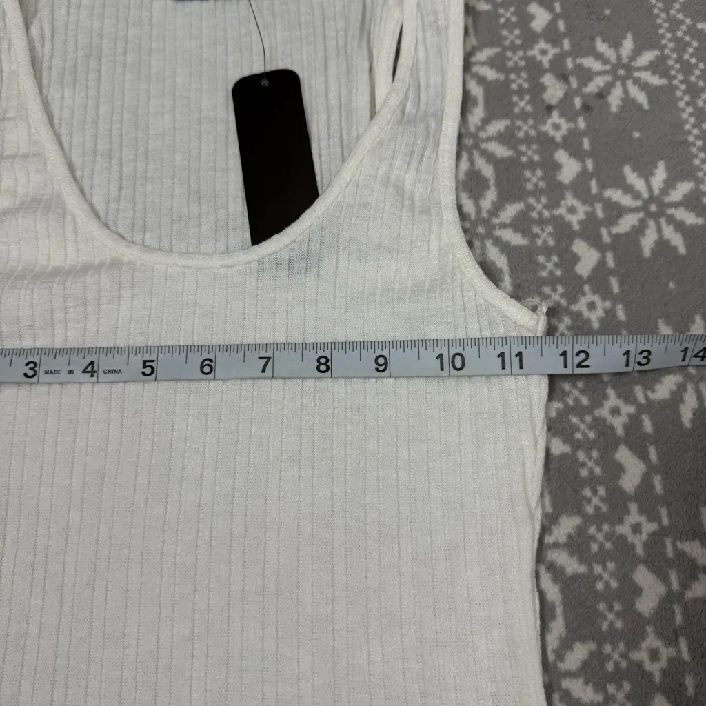 NWT Lulus VICI White Ribbed Tank Top‎ Size Small - Image 9