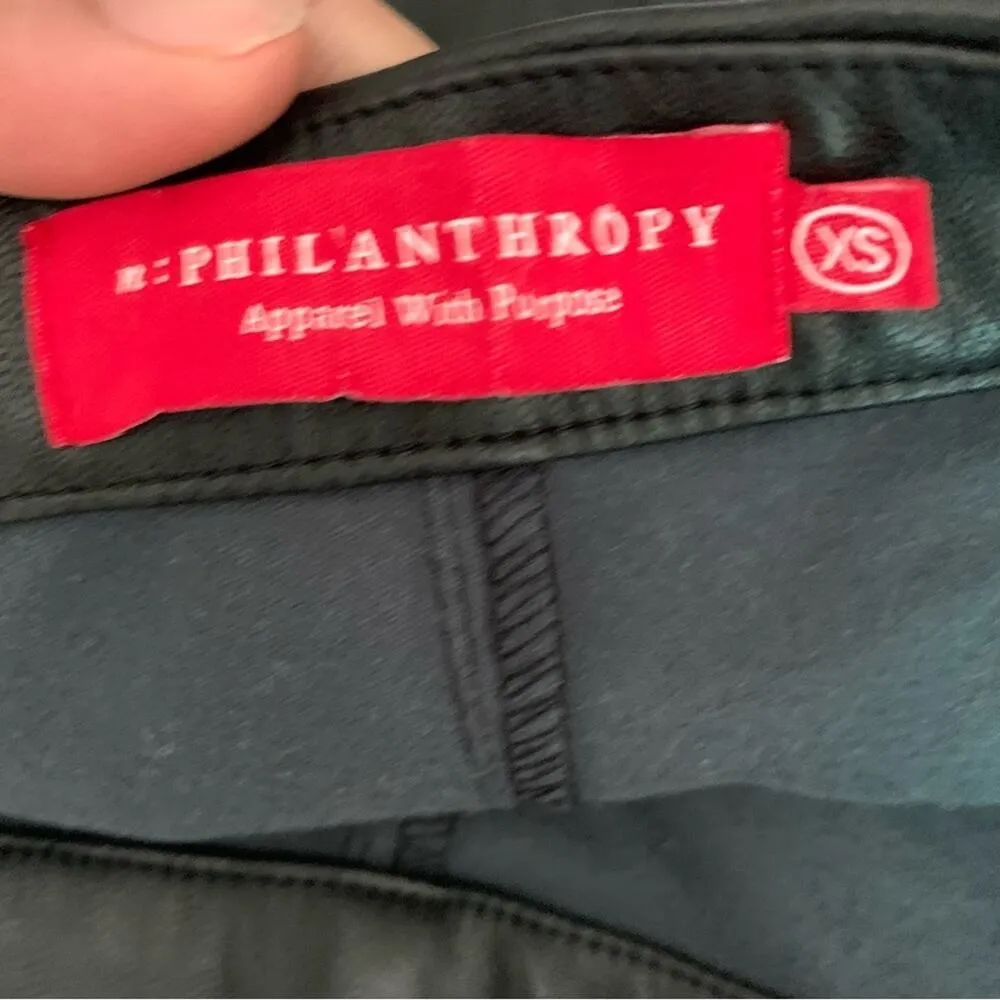 N Philanthropy Revolve faux‎ leather black high rise leggings size XS - Image 5