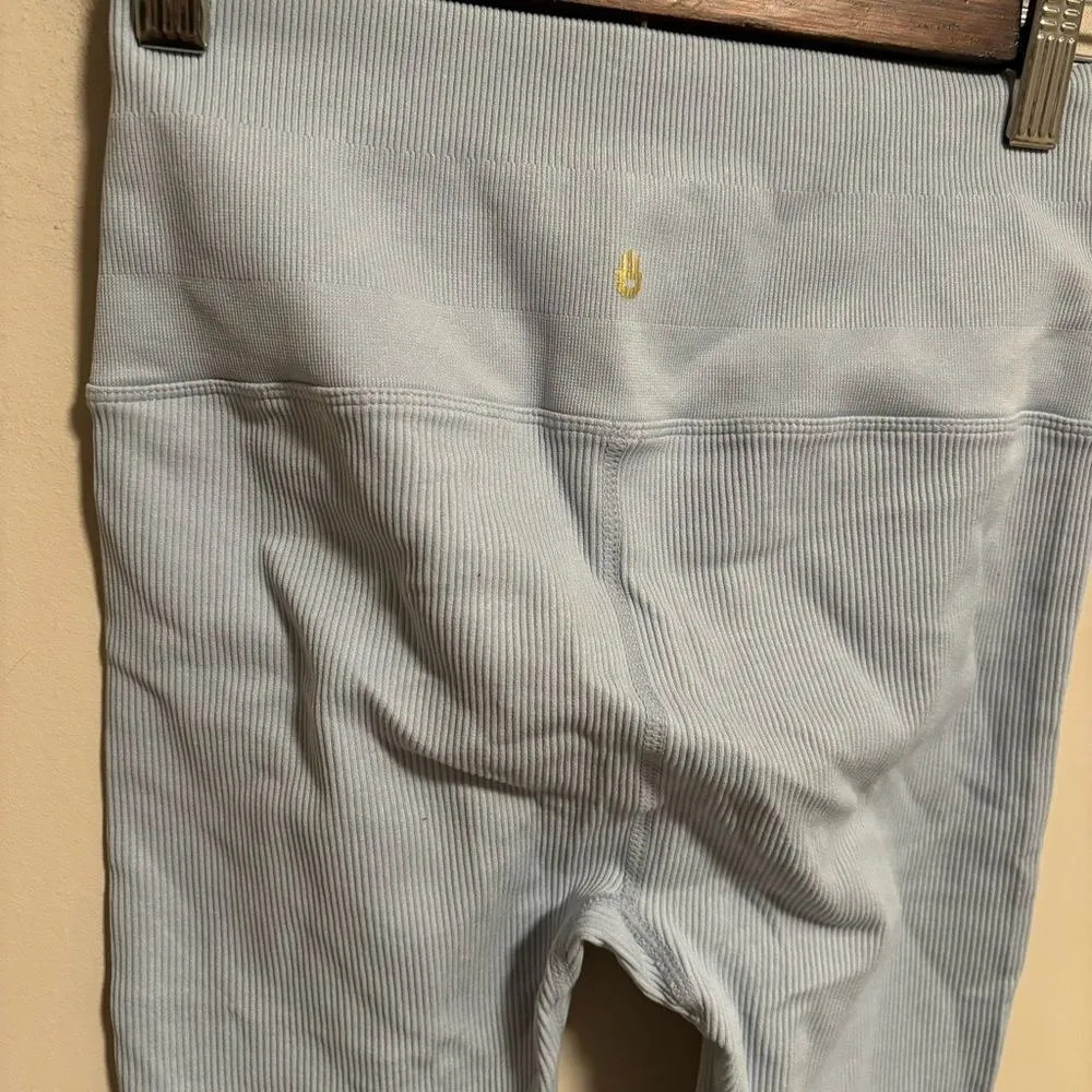 Spiritual Gangster Love Sculpt 7/8 Ruffle Lettuce Hem Pastel Blue Legging- XS/S - Image 8