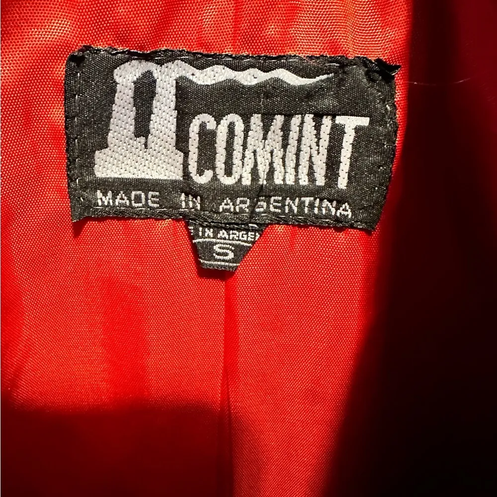 Vintage Women's Suede Leather Women’s Small Red Bomber Jacket Coat Leather - Image 5