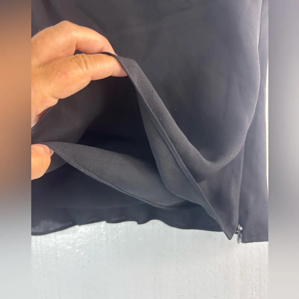 Talbots 8 Sheer Silk Layers Cross Front Top in Black - Funeral - Image 4